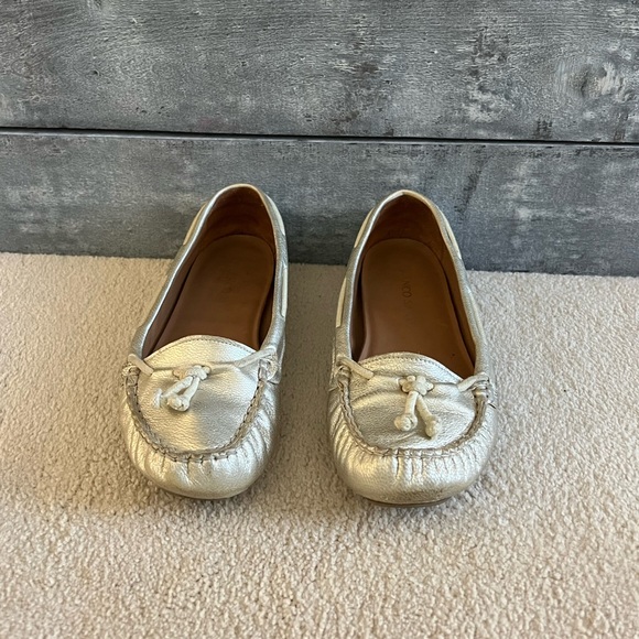 Franco Sarto Melania Leather Gold Slip On Flat - Picture 3 of 5